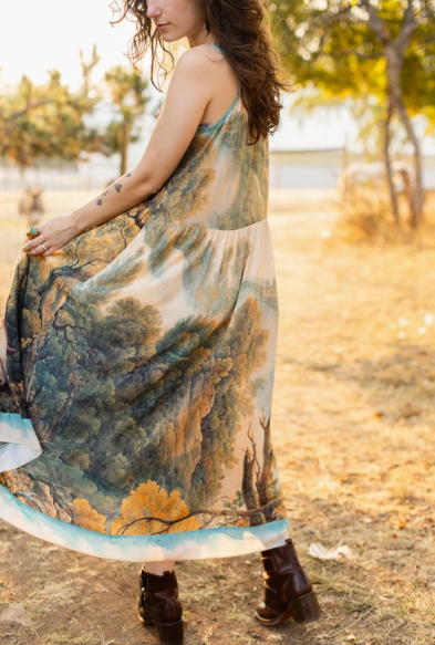 Awakening Bohéme Landscape Bamboo Slip Dress