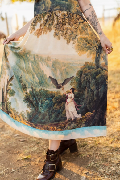 Awakening Bohéme Landscape Bamboo Slip Dress