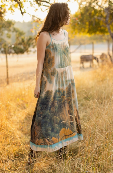 Awakening Bohéme Landscape Bamboo Slip Dress