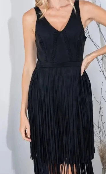 Suede Fringe Dress