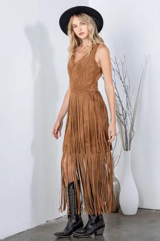 Suede Fringe Dress