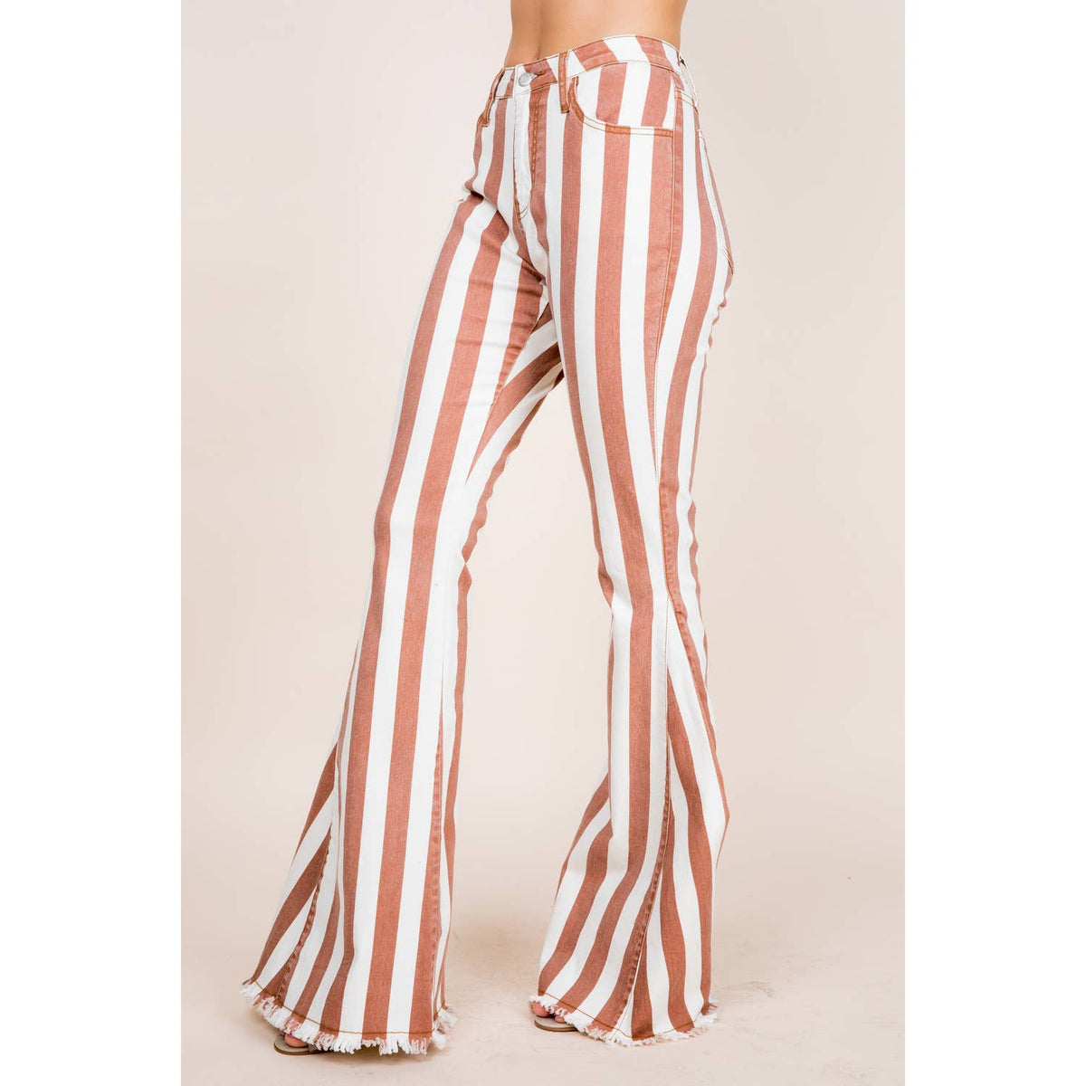 Striped Flare Bellbottom Jeans