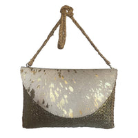 Nicole Gold Jute Crossbody Bag