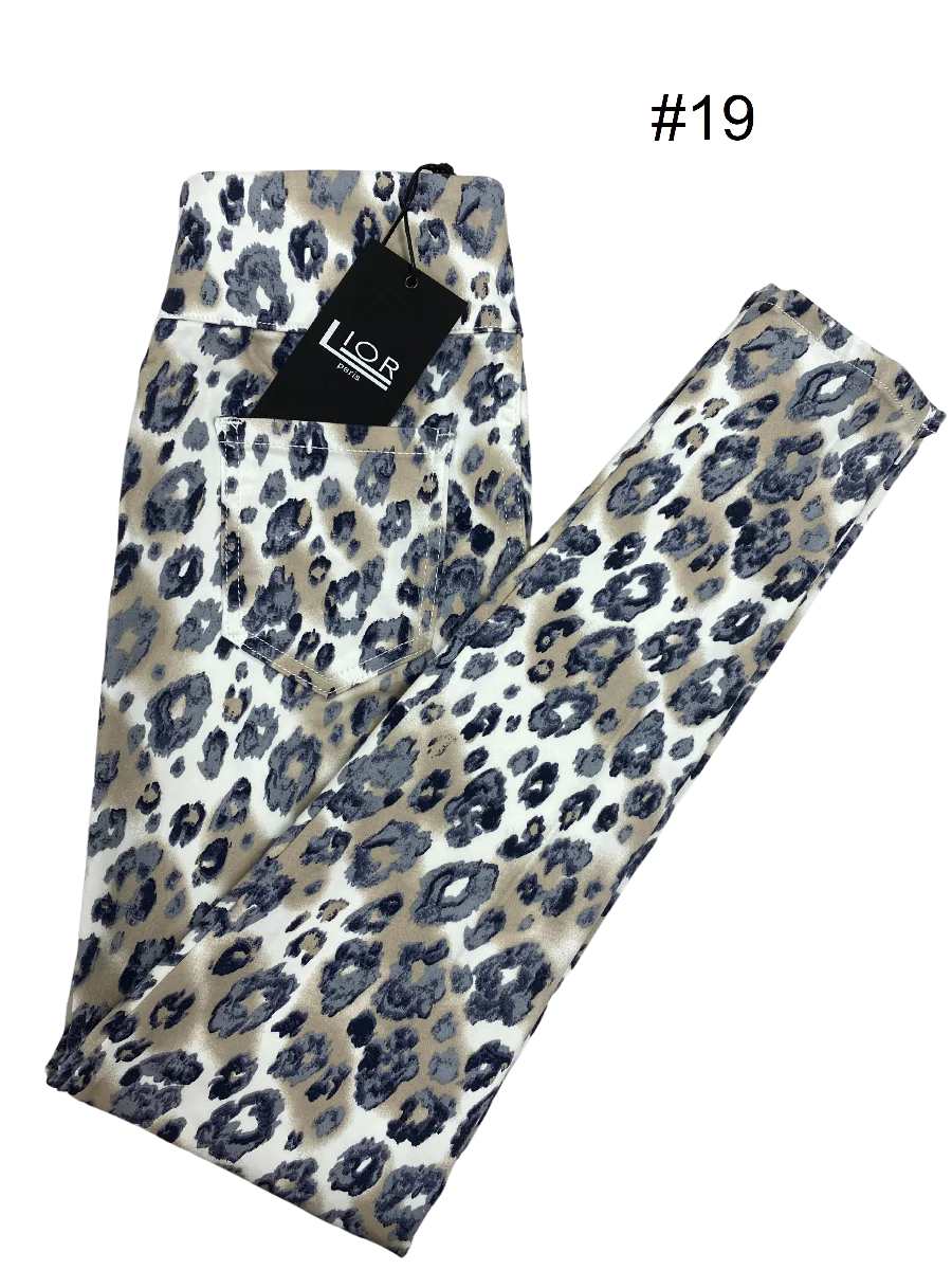Lior Jane Indigo Leopard Skinny Jeans