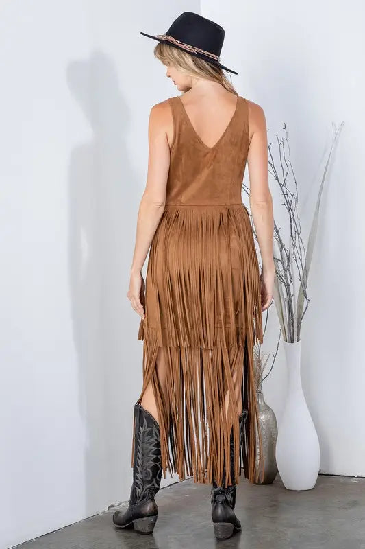 Suede Fringe Dress