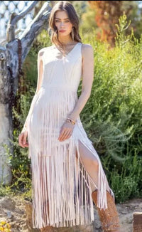 Suede Fringe Dress